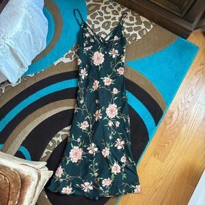 Urban Outfitters Green Floral Midi Dress